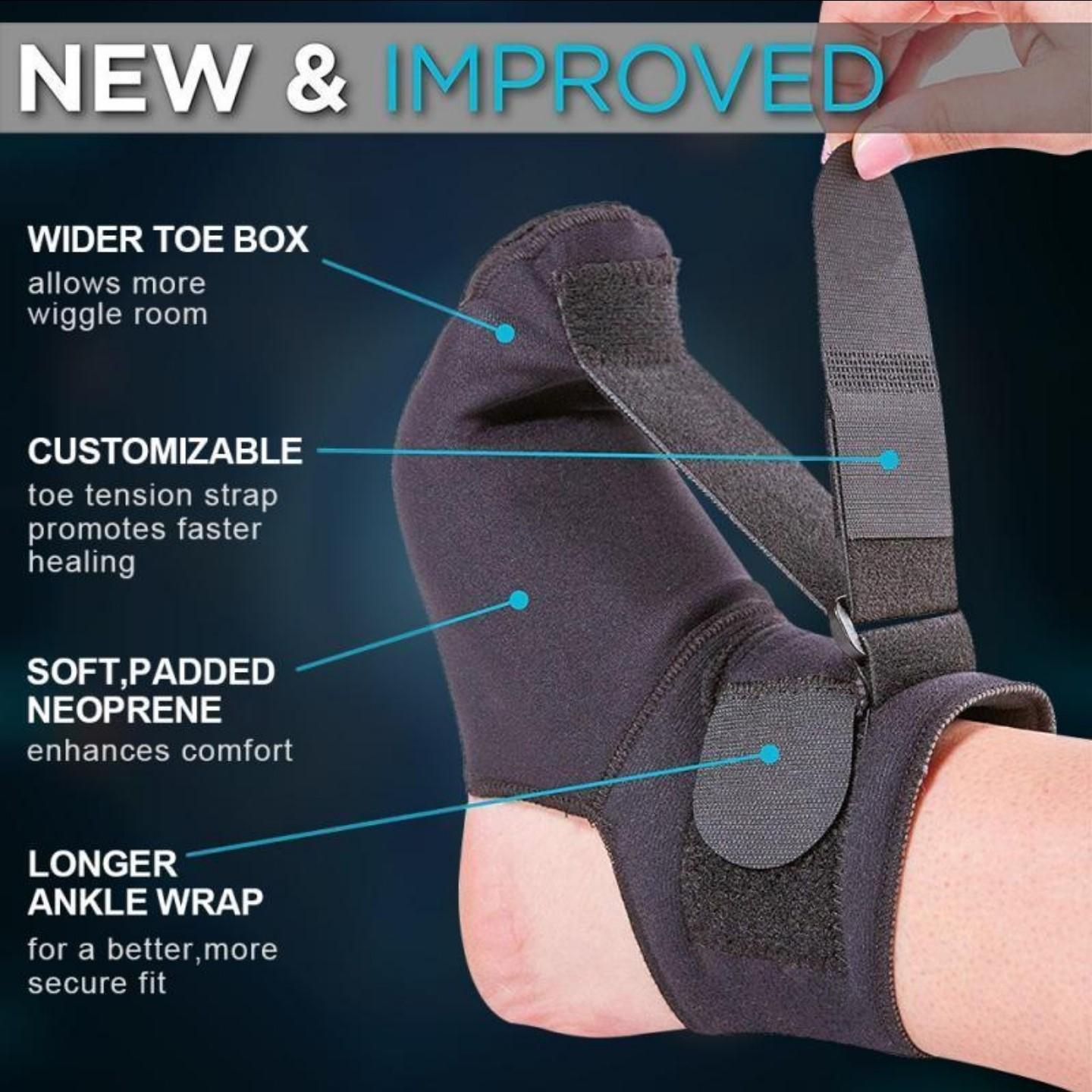 Night Splint Sock, dual strap, black - BIOM, LLC