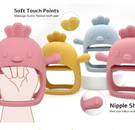 Never Drop Silicone Teething Toy Baby Pacifier Glove 0-6 Mo. Sensory Autism Chew