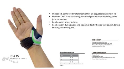 BSOS CMC Thumb Brace + 1 Undersleeve, Adjustable CTS, Stabilizer, Osteoarthritis, Texting Thumb - Image 4