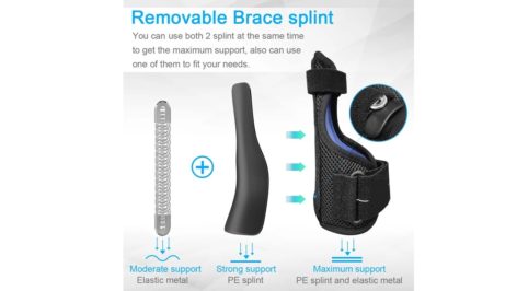 BSOS Universal Soft Thumb Wrist Brace Long COMBO Brace CMC MCP - Image 2