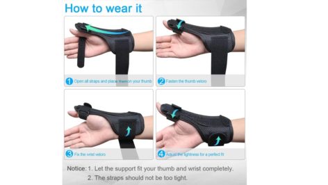 BSOS Universal Soft Thumb Wrist Brace Long COMBO Brace CMC MCP - Image 3