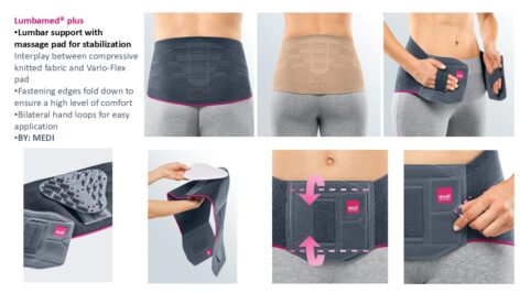 Medi Lumbamed® Plus Lumbar Support with 1 massage pad, Back Brace - Image 2